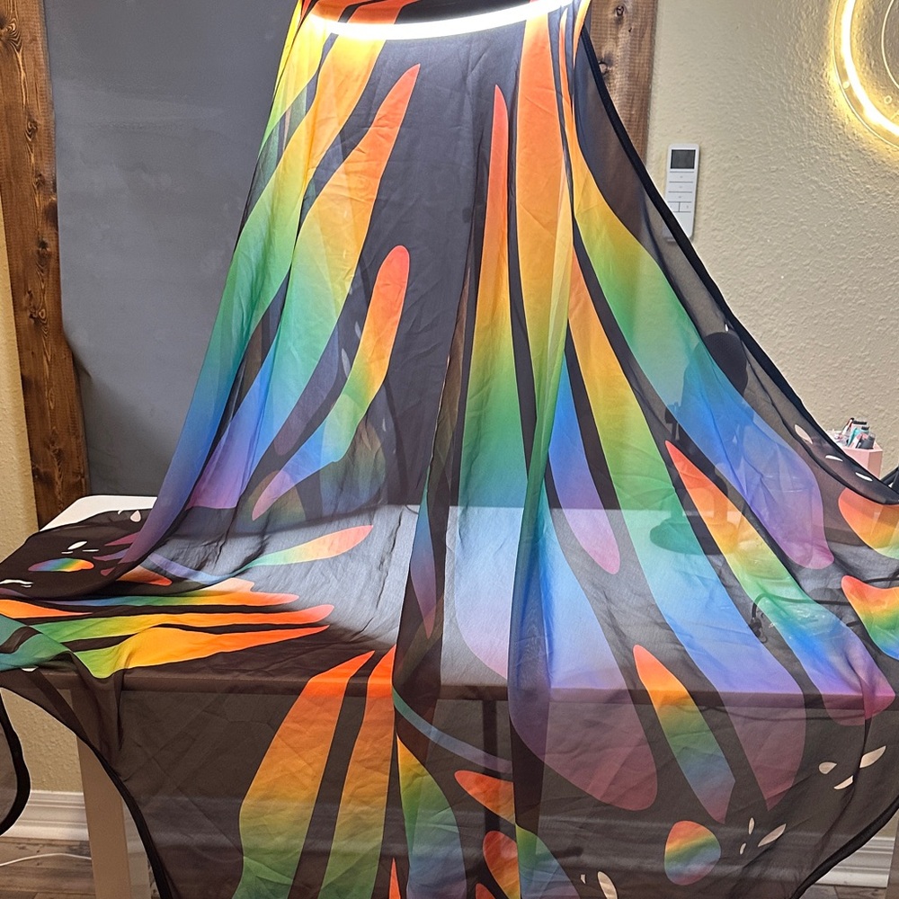 Colorful Sheer Butterfly Wing Cape